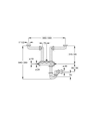 BONOMINI - Sifone a "S" sifone autopulente per lavello 1"1/2