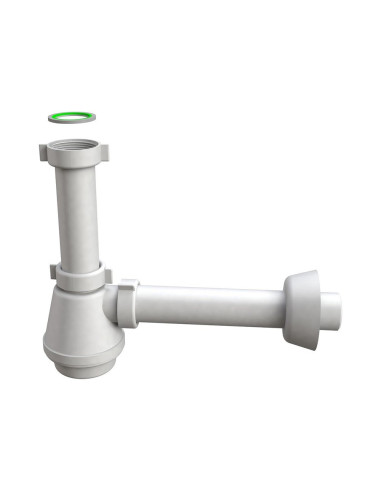 BONOMINI - Sifone a bottiglia da 40x1"1/2 in polipropilene Bianco