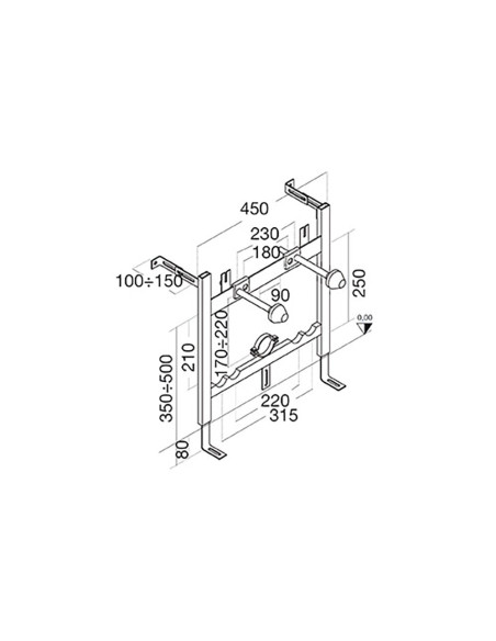PUCCI PLAST - Telaio universale in profilato zincato per bidet sospeso x SARA