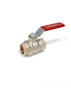 GIACOMINI - Valvola a sfera serie "DADO" FF 1 1/4" con leva e maniglia rossa