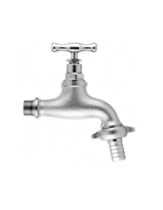 ALBERTONI - Rubinetto da giardino da 1/2" x 3/4" con finitura cromo satinato