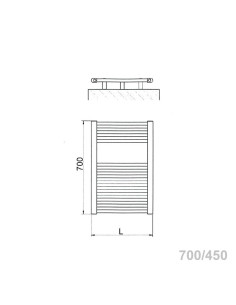 CORDIVARI - Scalda salviette LISA 22  da 700/450 finitura BIANCO 2