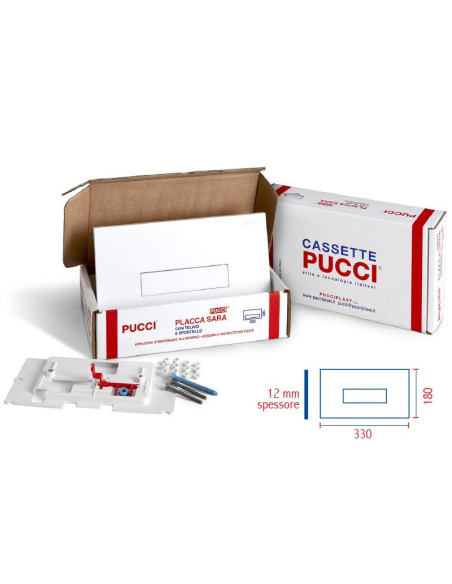 PUCCI - Placca con telaio SARA LINEA 330x180 Bianca - Spessore 12mm
